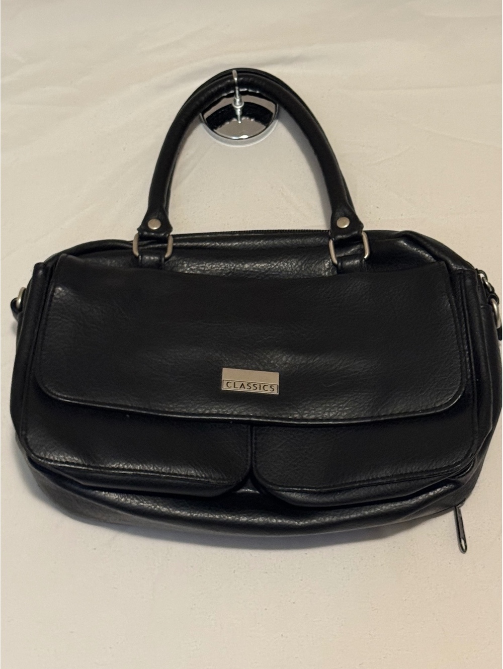 Vintage Classics Black Faux Leather Handbag